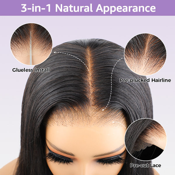 OQHAIR Pre-plucked Silky Straight Wear Go Glueless Wigs Pre Cut 4x6 HD Lace Closure Wigs