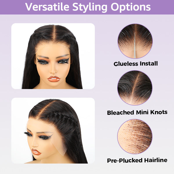 OQ Hair Block Wig Water Wave Bleached Knots Wig With Optional Replaceable Zip Lace Tops