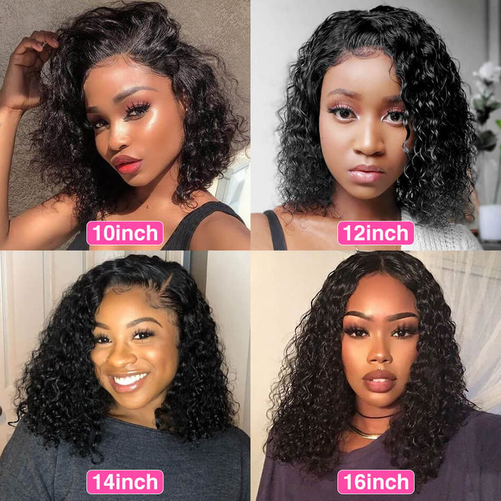 No Code Need: Glueless 4x4/13x4 Invisible HD Lace Front Pre Plucked Natural Hairline Curly Bob Wig-Geeta Hair