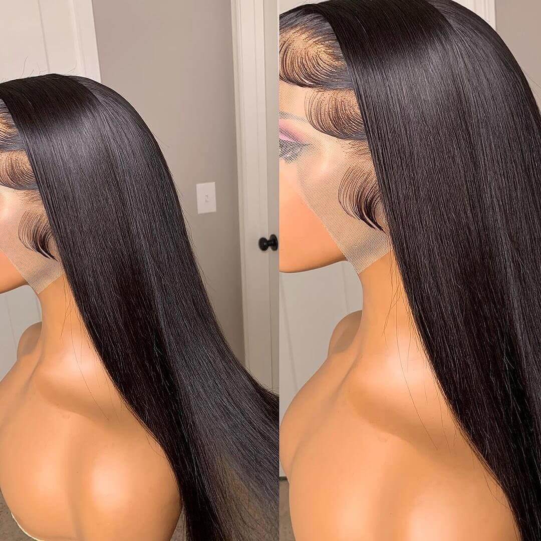 Long Straight Hair 13x4 HD Lace Front Wig Pre Plucked Natural Hairline 100% Virgin Human Hair Wigs - Geeta Hair