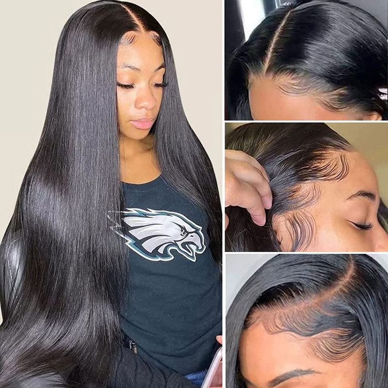 Long Straight Hair 13x4 HD Lace Front Wig Pre Plucked Natural Hairline 100% Virgin Human Hair Wigs - Geeta Hair