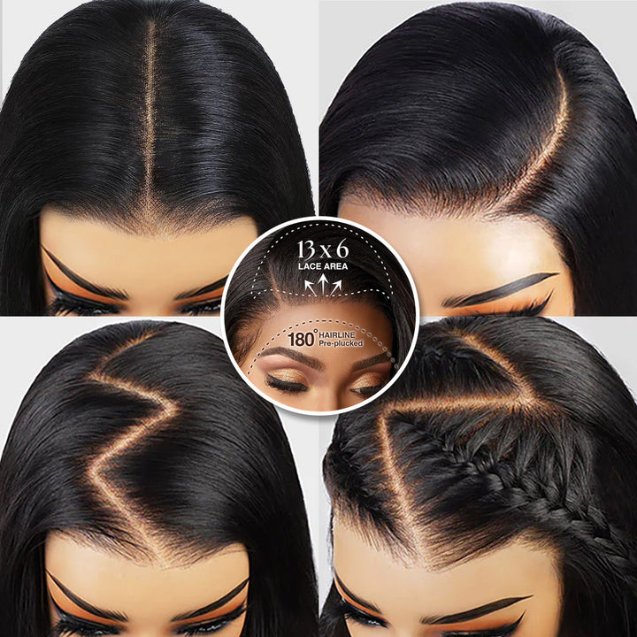 Loose Bouncy Human Hair Wigs Glueless 13x6 HD Lace Frontal Wigs Side Part Lace Front Human Hair Wig Pre Plucked