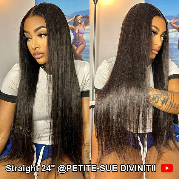 OQHAIR Pre-plucked Silky Straight Wear Go Glueless Wigs Pre Cut 4x6 HD Lace Closure Wigs
