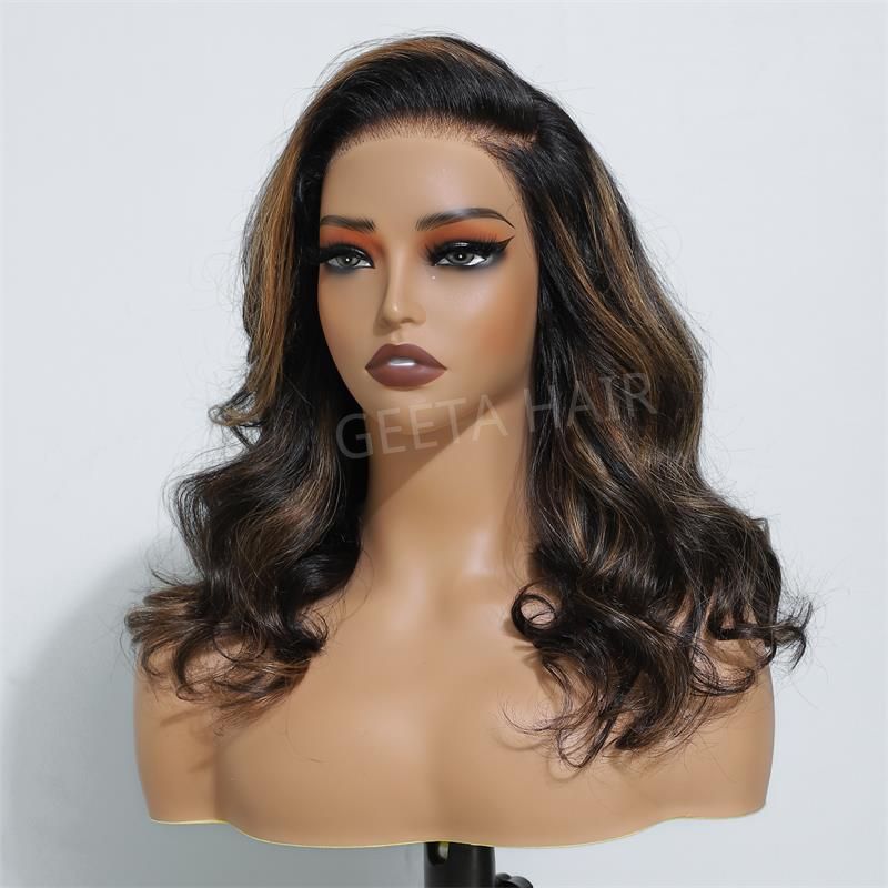 Highlight Brown Glueless G1B/30 Color Body Wave 13x4 HD Lace Front Wig Pre Plucked 180% Density-Geeta Hair