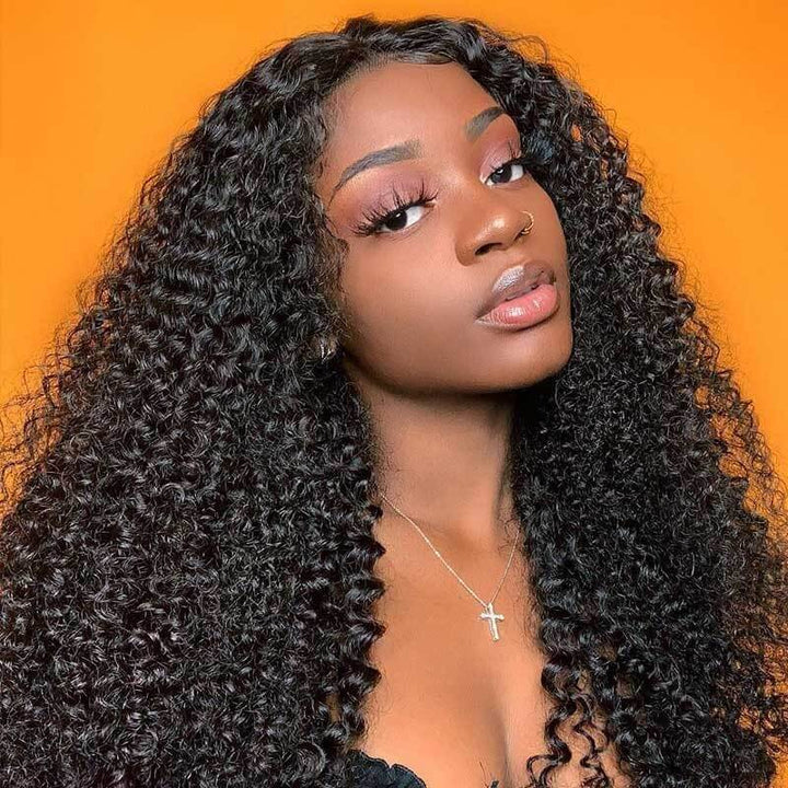 HD Lace Glueless 5x5 Closure Wig Pre Plucked Kinky Curly Invisible Lace Closure 100% Glueless Human Hair Wigs -Geeta Hair