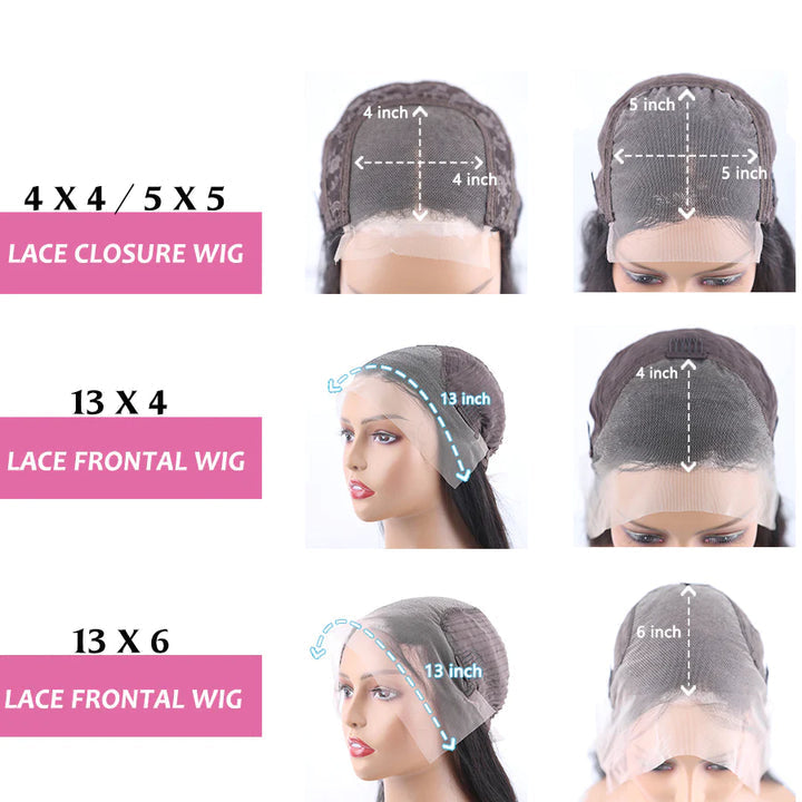 Reddish Brown Water Wave 13x4 Glueless HD Lace Front Wig Auburn Colored Transparent 5x5 Closure Lace Human Hair Wigs