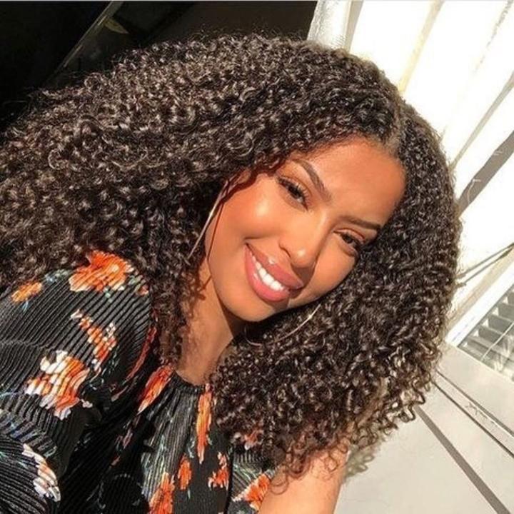 Kinky Curly V Part Wig Beginner Friendly No Glue 100% Virgin Human Hair Wig-Geeta Hair