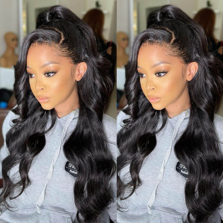 Body Wave 13x4 HD Transparent Lace Front Wig Real Human Hair Wig Natural Hairline With Baby Hair-Geeta Hair