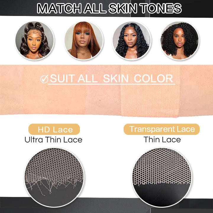 Pre Bleached Knots Wear and Go Straight Wigs 13x4 HD Lace Front Wig Human Hair Ombre Colored Wig 180% Density